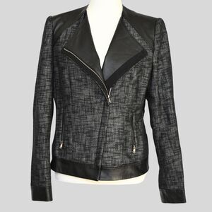 ELIE TAHARI Women's Black Moto Jacket Size 10